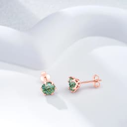 0.5-2CT Rose Gold Plated 925 Sterling Silver Sparkling Moissanite Stud Earrings Classic Gift For Women