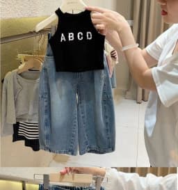 Girls Jeans 2025 New Spring Autumn Fashionable and Casual Korean Thin and Trendy Little Girls Straight Leg Pants Loose Casual