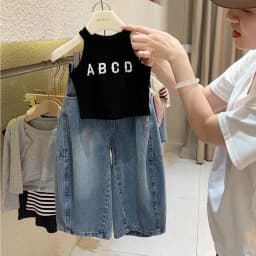 Girls Jeans 2025 New Spring Autumn Fashionable and Casual Korean Thin and Trendy Little Girls Straight Leg Pants Loose Casual