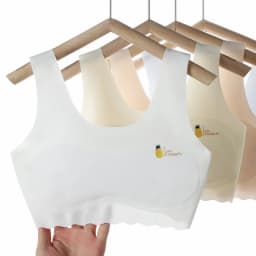 3pcs Girls Solid Color Bra Teen Developmental Vest Bra Pupil Thin Ice Silk Seamless Middle School Students Comfortable Underwear