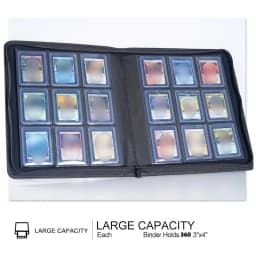 9-Pocket Toploader Binder, Top Loader Binder for Cards, Holds 360, Card Folders for Trading Cards or Sports Cards in 3 X 4''