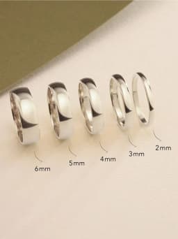 Shestyle 925 Sterling Silver Plain 1mm 2mm 3mm 4mm Aperture Fashion Ring For Women Daily Wear Party High Quality Fine Jewelry