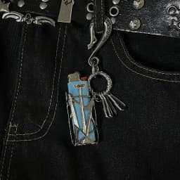 Transformable Cyberpunk-Style Metal Lighter Case & Keychain, Waist Fashion Accessory with High-Street Premium Texture