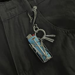 Transformable Cyberpunk-Style Metal Lighter Case & Keychain, Waist Fashion Accessory with High-Street Premium Texture
