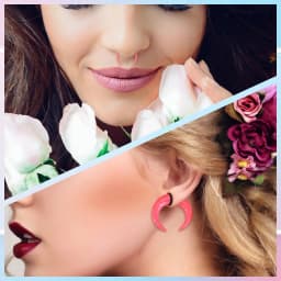 18Pcs Acrylic Septum Pincher Tapers C Shape Buffalo Ear Taper Kit Stretching Expander Rings for Nose Ear Gauges Pink