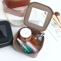Customized Name New PU Leather PVC Cosmetic Square Toiletry Bag, Transparent and Visible, Portable Storage