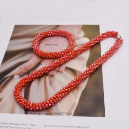 Trendy Woven Bead Necklace and Bracelet Set Elastic Handmade Strand Bracelets Glass Beads Necklace for Women Gift Hair Accessory