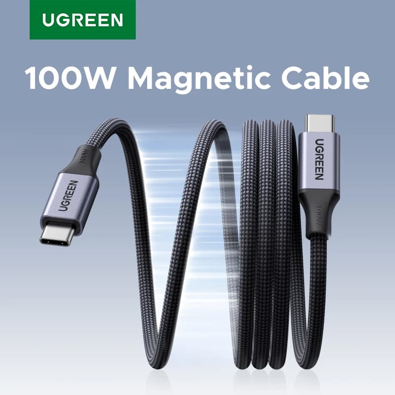 UGREEN Magnetic USB C to USB C Cable PD100W Type-C Cable for MacBook Laptop iPhone 17 16 Smasung S25 24 iPad Fast Charger Cord