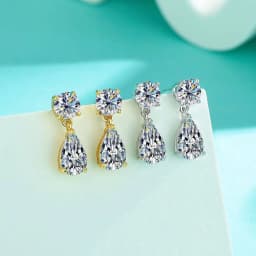 Taoyu 3CT 925 Sterling Silver Moissanite Earrings For Women Men Zircon Drop Earrings Minimalist Fine Jewelry D VVS1 Diamond Gift