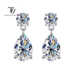 Taoyu 3CT 925 Sterling Silver Moissanite Earrings For Women Men Zircon Drop Earrings Minimalist Fine Jewelry D VVS1 Diamond Gift