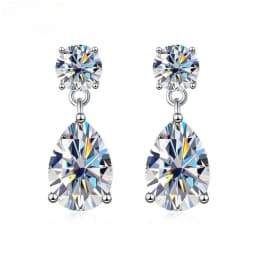 Taoyu 3CT 925 Sterling Silver Moissanite Earrings For Women Men Zircon Drop Earrings Minimalist Fine Jewelry D VVS1 Diamond Gift