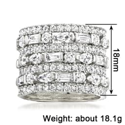Huitan Modern Fashion Design Women Wide Rings with Geometric Cubic Zirconia Wedding Trendy Female Rings Jewelry Drop Shipping
