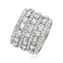 Huitan Modern Fashion Design Women Wide Rings with Geometric Cubic Zirconia Wedding Trendy Female Rings Jewelry Drop Shipping