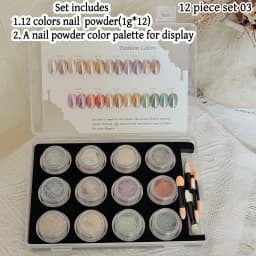 High-End Nail Art Set, 24 Colors Moonlight Mirror Powder Kit, Ultra-Fine Glitter, Japanese Style, Perfect for All Occasions