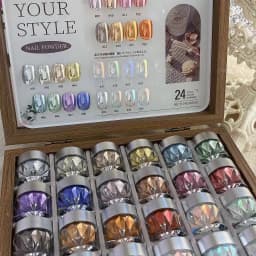 High-End Nail Art Set, 24 Colors Moonlight Mirror Powder Kit, Ultra-Fine Glitter, Japanese Style, Perfect for All Occasions