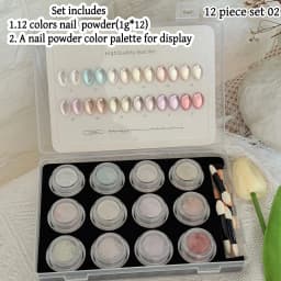 High-End Nail Art Set, 24 Colors Moonlight Mirror Powder Kit, Ultra-Fine Glitter, Japanese Style, Perfect for All Occasions