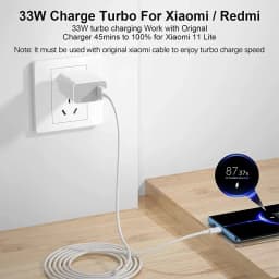 33W Charger QC 3.0 Quick Charging 6A Fast Turbo Charger Mobile Phone Charger Adapter USB Type C Cable For Samsung