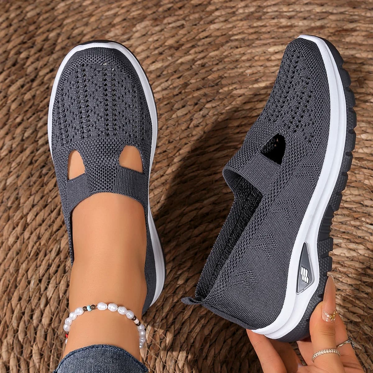 Women's Shoes Summer 2026 Solid-Color Soft-Soled Breathable Opening Ladies' Single Shoes Casual Sneaker Shoes Woman