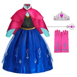 Kids Anna Cosplay Clothing Little Girls Christmas Halloween Gown Kids Party Red Cloak Costume Dance Long Sleeve Princess Dresses
