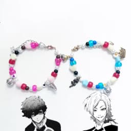 Michael Kaiser & Alexis Ness Inspired Matching Bracelets - Blue Lock Handmade BFF/Couple Jewelry, Cute Anime Fan Accessories Gif