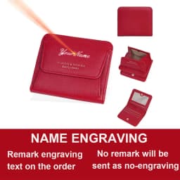 Fashionable Mini Women Wallet Name Engraving High-Quality Card Holder Simple Short Female Coin Pocket