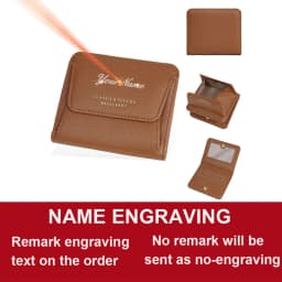 Fashionable Mini Women Wallet Name Engraving High-Quality Card Holder Simple Short Female Coin Pocket