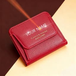 Fashionable Mini Women Wallet Name Engraving High-Quality Card Holder Simple Short Female Coin Pocket