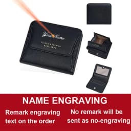 Fashionable Mini Women Wallet Name Engraving High-Quality Card Holder Simple Short Female Coin Pocket