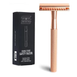 Metal Men's Manual Shaver Hand Razor with Blade Holder Metal Double Layer Blade Enclosed Cutter Head for Smooth Shaving