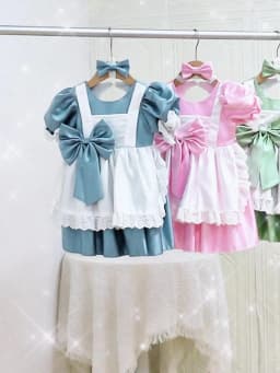 Wonderland Alice Maids Princess Girls Dress Lolita Alices Cartoon Bow Wedding Party Birthday Prom Dresses Girl Halloween Costume
