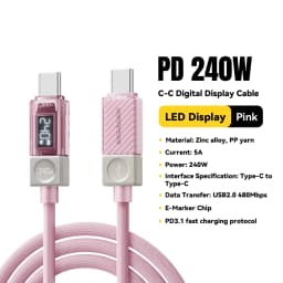 Essager 240W USB C Cable for iPhone 18 17 16 Plus Pro Max Macbook iPad Supercharge Fast Charger Type C Cable for Xiaomi Samsung