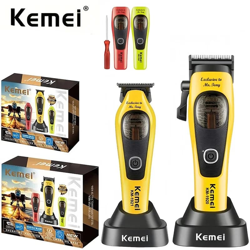 Kemei 1920 1921 Electric Hair Trimmer 9000RPM Professional Hair Clippers Barber Vector Motor Finish Hair Cutting Machine for Men
