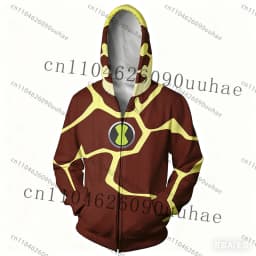 New Anime Omnitrix Ben10 Cosplay Hoodie Pullover Ben Tennyson Print Kid Cartoon Hoodie Fall Winter Casual Harajuku Zipper Hoodie