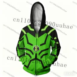 New Anime Omnitrix Ben10 Cosplay Hoodie Pullover Ben Tennyson Print Kid Cartoon Hoodie Fall Winter Casual Harajuku Zipper Hoodie