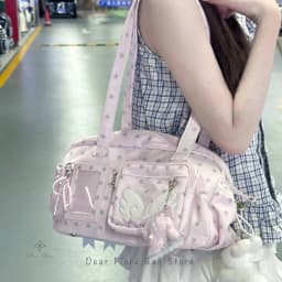 New Cute Ita Bag Women Large Capacity Shoulder Bag Lolita Girl Transparent Bag DIY Badge Display Crossbody Bag Y2K Sweet Handbag