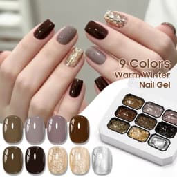 9 Colors Warm Winter Patting Painting Gel Nail Polish Glitter Effect Soak Off Gel Varnish Gradient Pat Gel Palette Nail Supplies