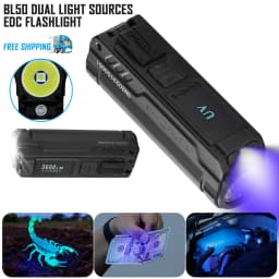 IMALENT BL50 EDC Flashlight 3600 Lumens Cree XHP50 HI LED Type-C Rechargeable Dual Light Source for Camping and Work Lights.