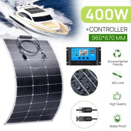 PORIYA 400W 12V Flexible Solar Panel Mono Home Caravan Camping Charging 20A Controller
