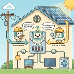 WEM3050T 3-Phase/Split Phase/1-Phase WiFi Energy Meter, Solar PV, Grid Energy Tracking, Home Assistant, Lifetime Basic Cloud Ser