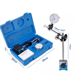 PORIYA 0-10mm Dial Indicator Gauge With Magnetic Base 60KG Pull 22 Indicator Point Set