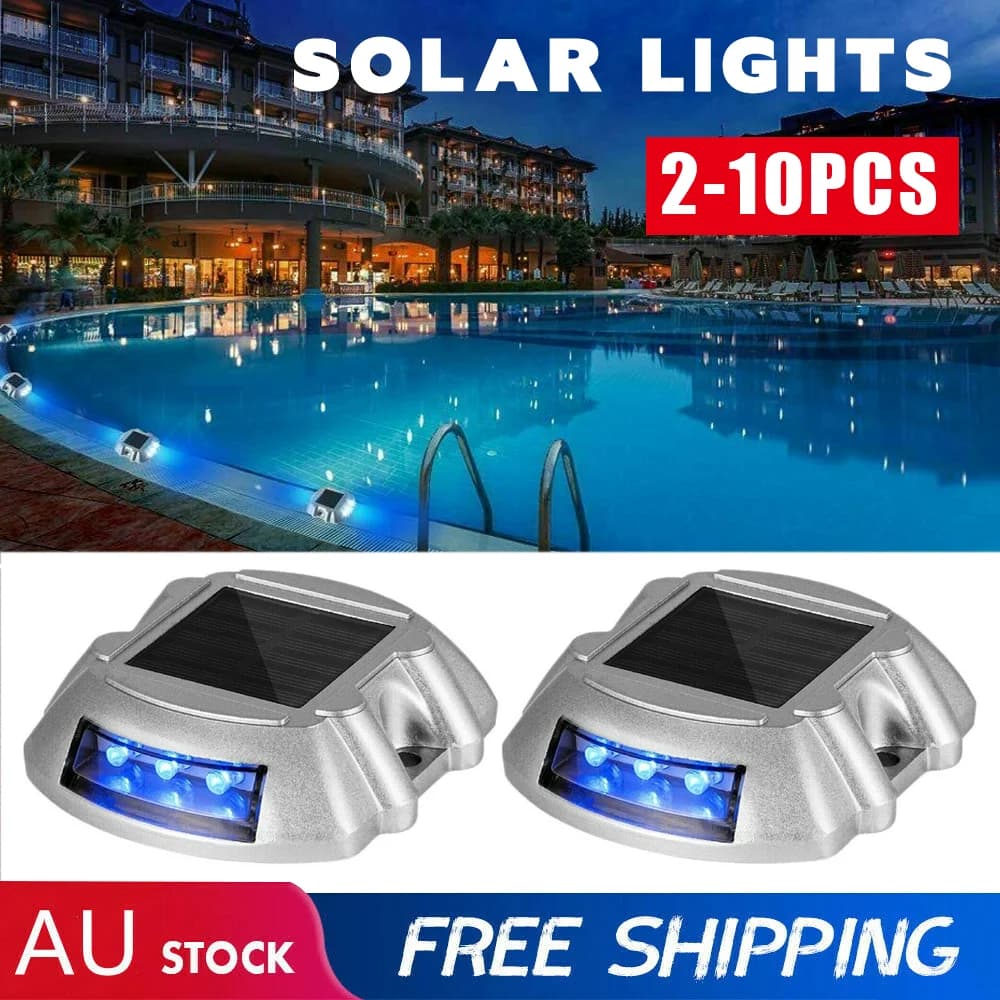 Solar Driveway Lights Deck Pathway Lights Solar Dock LED Light Safety Light Wireless Deck Lights for Path Garden Walkway