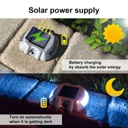 Solar Driveway Lights Deck Pathway Lights Solar Dock LED Light Safety Light Wireless Deck Lights for Path Garden Walkway