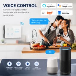 Melery Wifi Smart Tuya Light 4Gang Switch Fan Speed Interruptor Glass Touch Sensor Panel Power Monitor Remote Alexa Google Home
