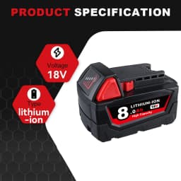 1/2/4Pcs 8.0Ah M18 Replace for Milwaukee 18V Li-on Battery Pin Suit for 48-11-1840 48-11-1850 Tools With M12-18C Dual Charger