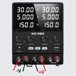 NICE-POWER Multi-channel DC Power Supply Variable 0-240V 0-20A Bench Power Supply, Dual Independent Output, Series and Parallel