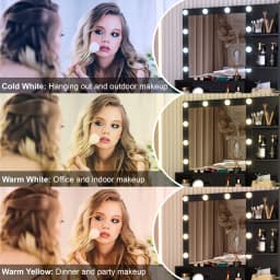Black Dressing Table with 5 Drawers and Lighted Mirror Makeup Vanity Desk