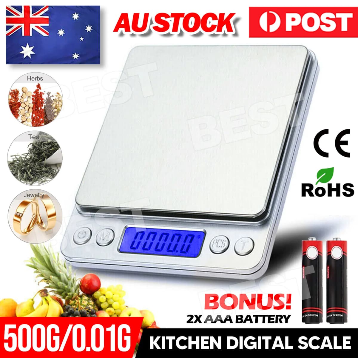 0.01G-500G Mini Electronic Digital Pocket Gold Jewellery Weighing Kitchen Scales