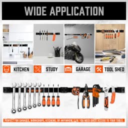 HORUSDY 4Pc 12" Magnetic Tool Holder Strip Garage Storage Organiser Extra Long