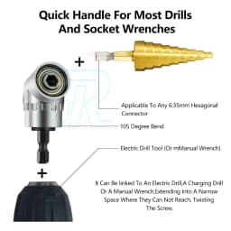 105 Degree Multifunction Right Angle Driver Extension Screwdriver Drill Adapter