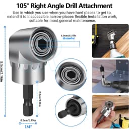 105 Degree Multifunction Right Angle Driver Extension Screwdriver Drill Adapter